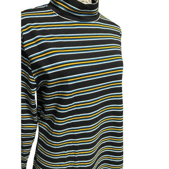 Wild Fable Black Yellow Blue Striped Turtleneck Mini Dress Bodycon Plus 2X - Picture 2 of 9
